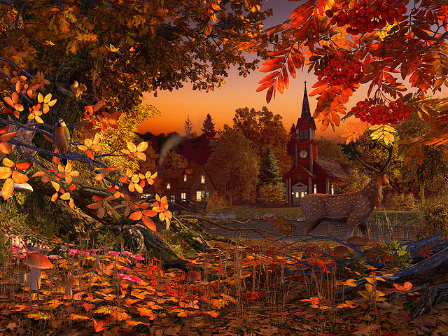 Autumn Wonderland 3D Screensaver screen shot