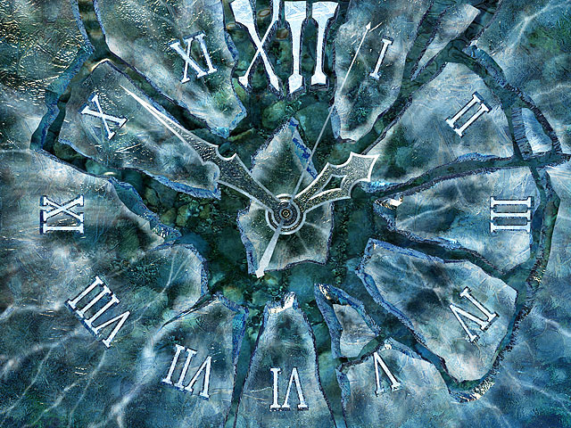 Screenshot of Ice Clock 3D Screensaver