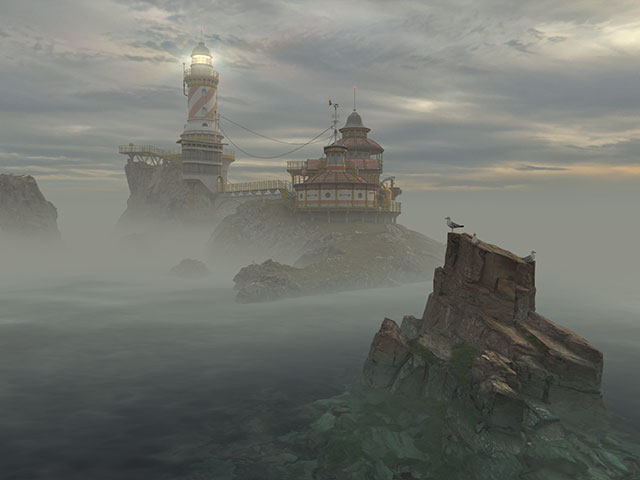 Adventure 3D Screensavers - Lighthouse - Fogbound