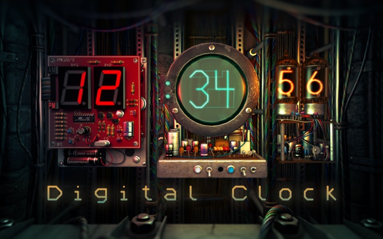 Digital Clock 3D 1.1.2 Mac 破解版 – 3D时钟动态桌面应用